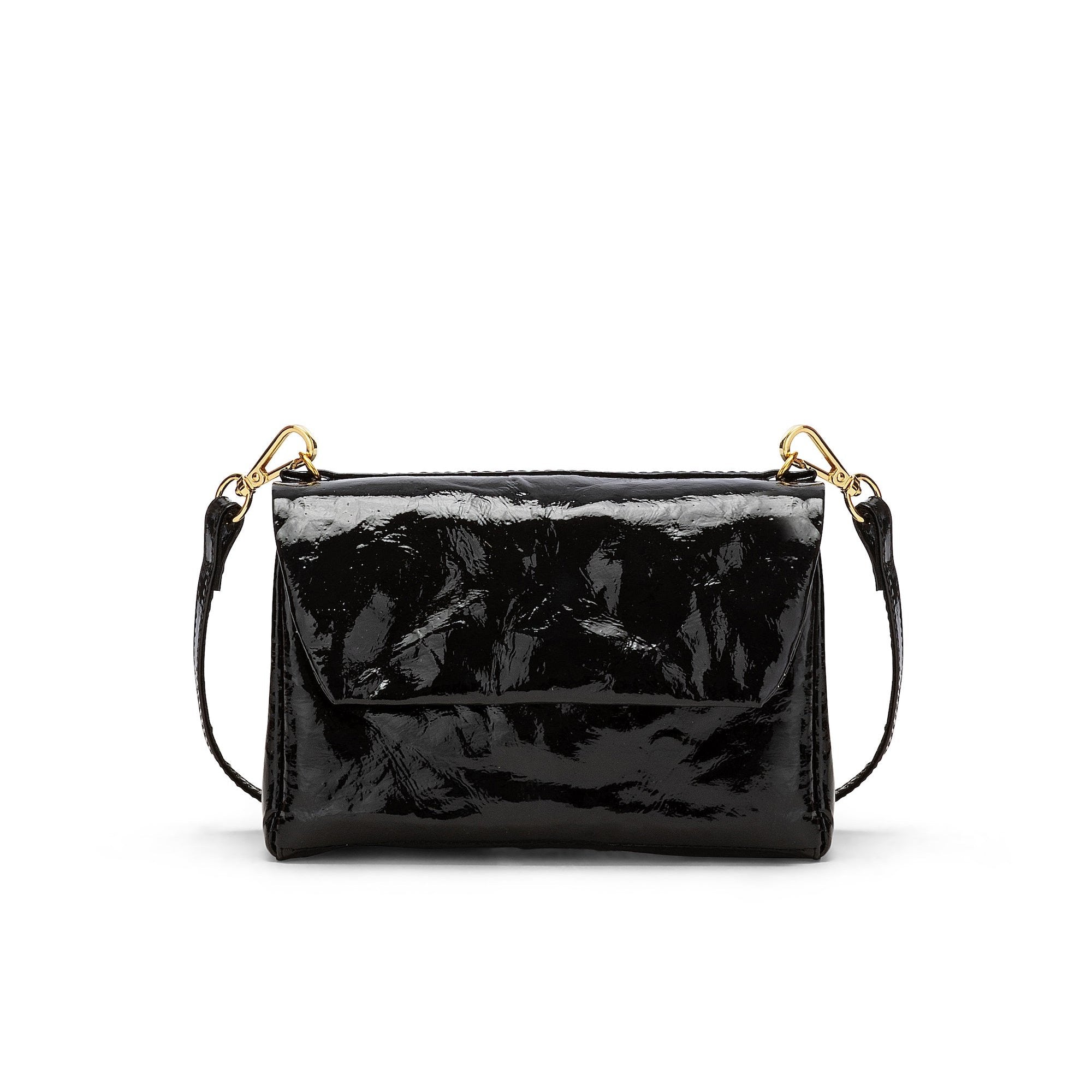 Uashmama Metallic Black Terme Tracolla Small Crossbody Bag