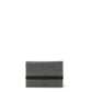 A dark grey washable paper card holder is shown from the front, with an elastic strap closure in black.