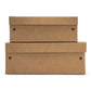Two washable paper boxes in natural tan colour sit atop of one another, the one on the bottom is larger.