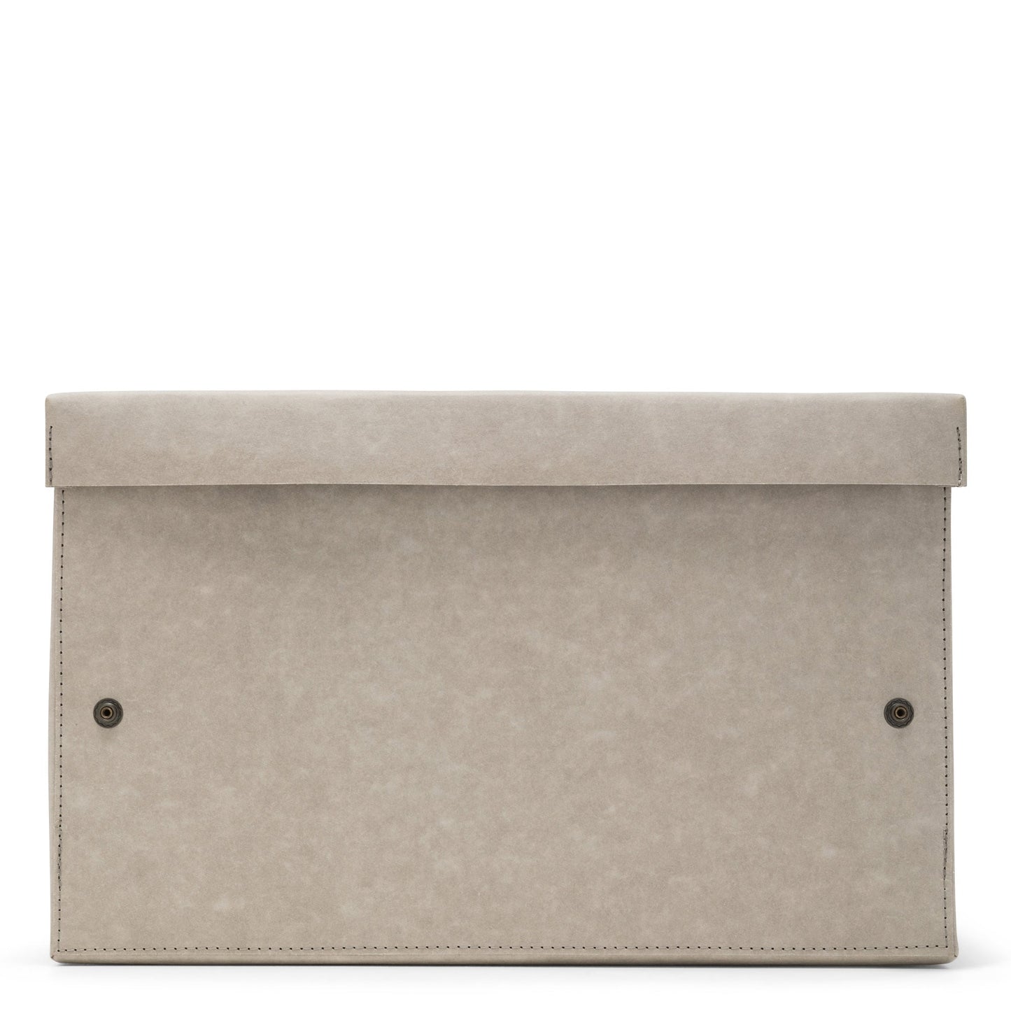 A large washable paper box is shown in grey from a side angle.