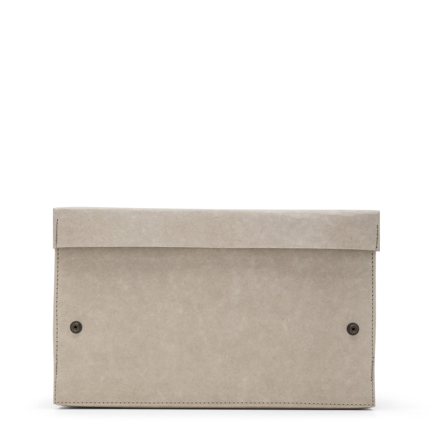 A grey lidded washable paper box is shown from the side angle.