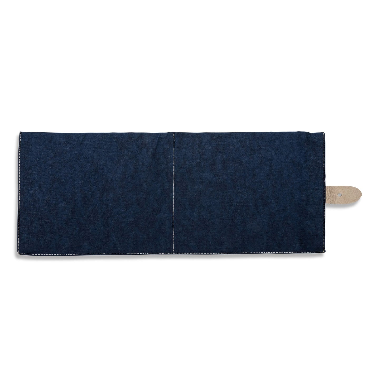 A navy washable paper wine cooler lies open and is photographed from the back.