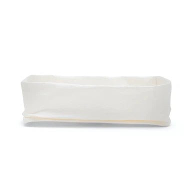 A washable paper tray is shown from a side angle. It is white in colour.